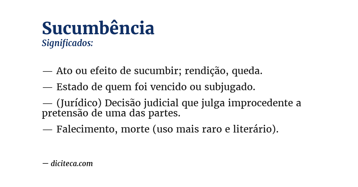 Significado de sucumbência