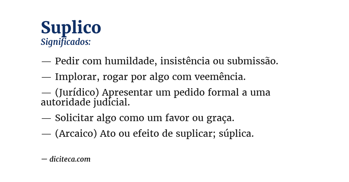 Significado de suplico