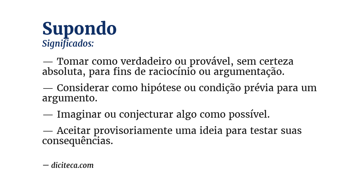 Significado de supondo
