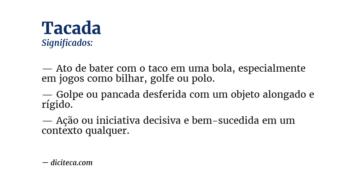 Significado de tacada