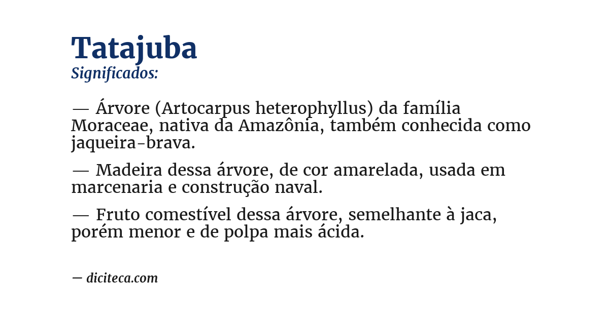 Significado de tatajuba