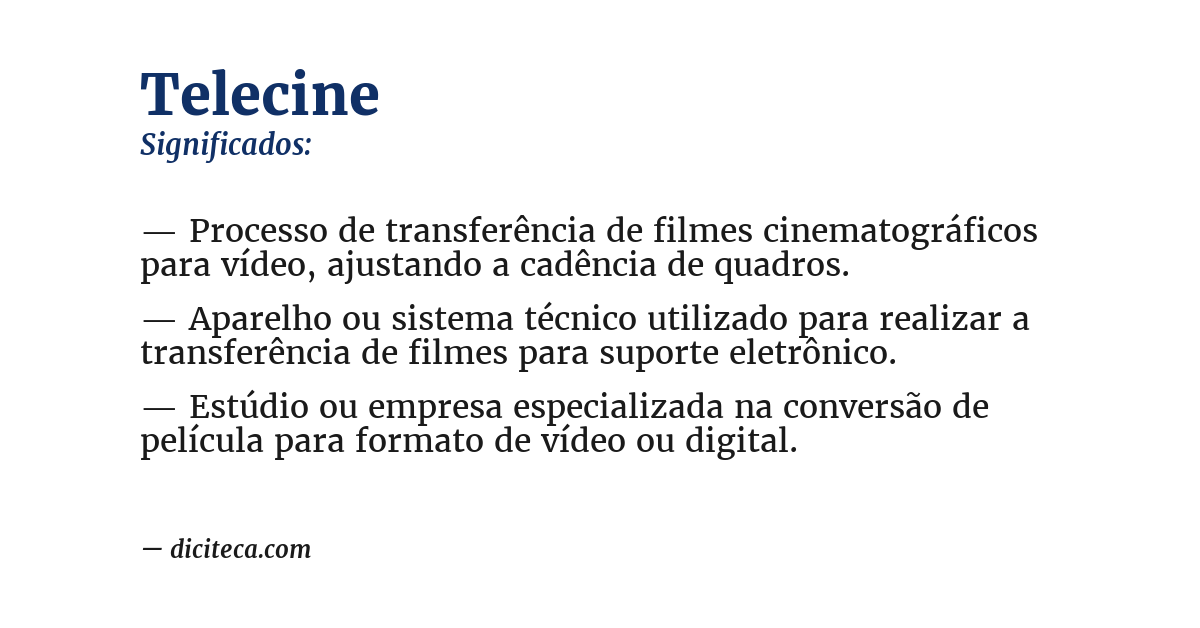 Significado de telecine