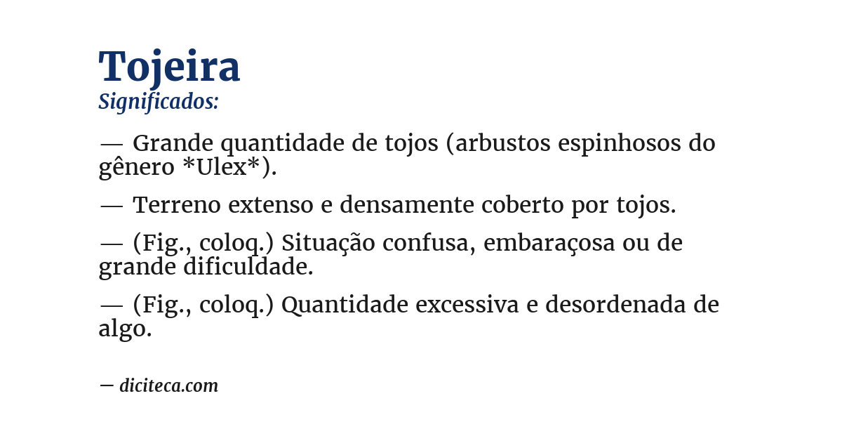Significado de tojeira