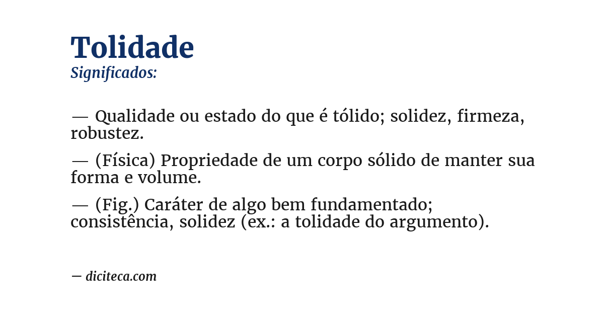 Significado de tolidade