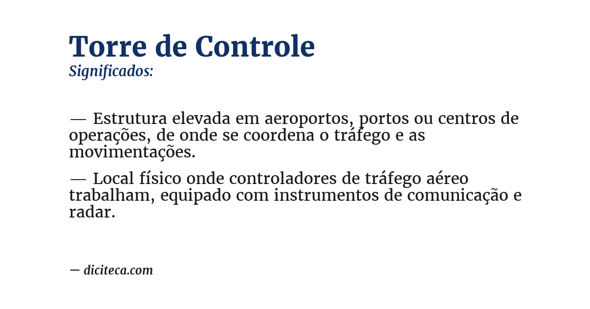 Significado de torre de controle