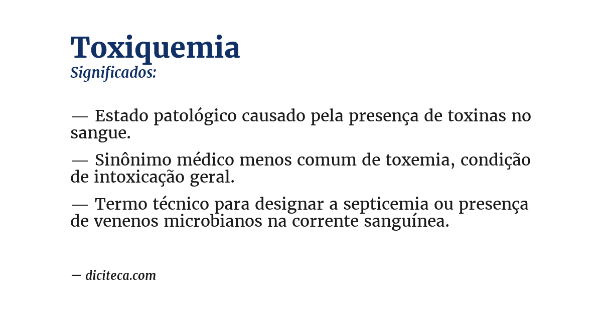 Significado de toxiquemia