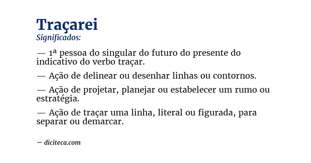 Significado de traçarei