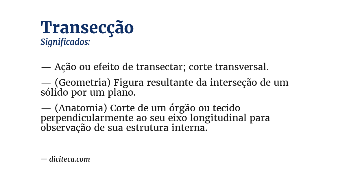 Significado de transecção