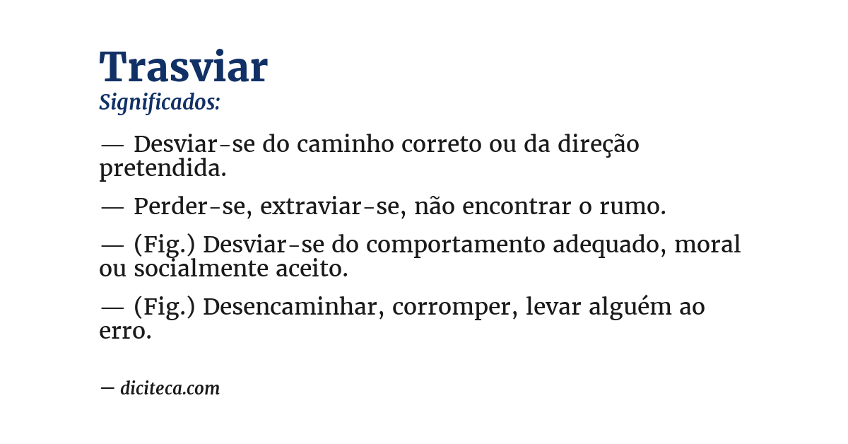 Significado de trasviar
