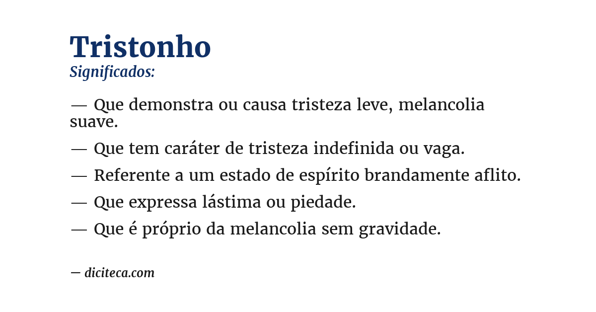 Significado de tristonho
