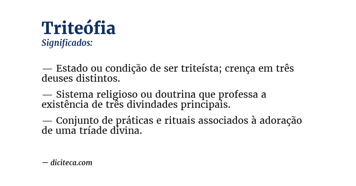 Significado de triteófia