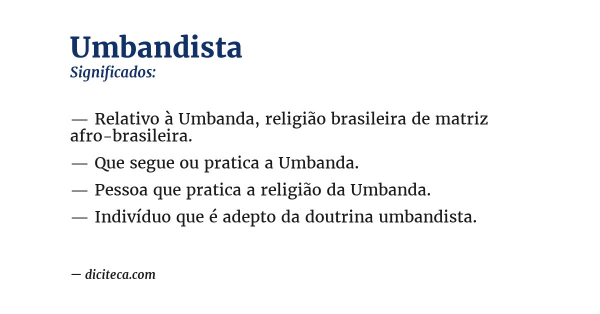 Significado de umbandista