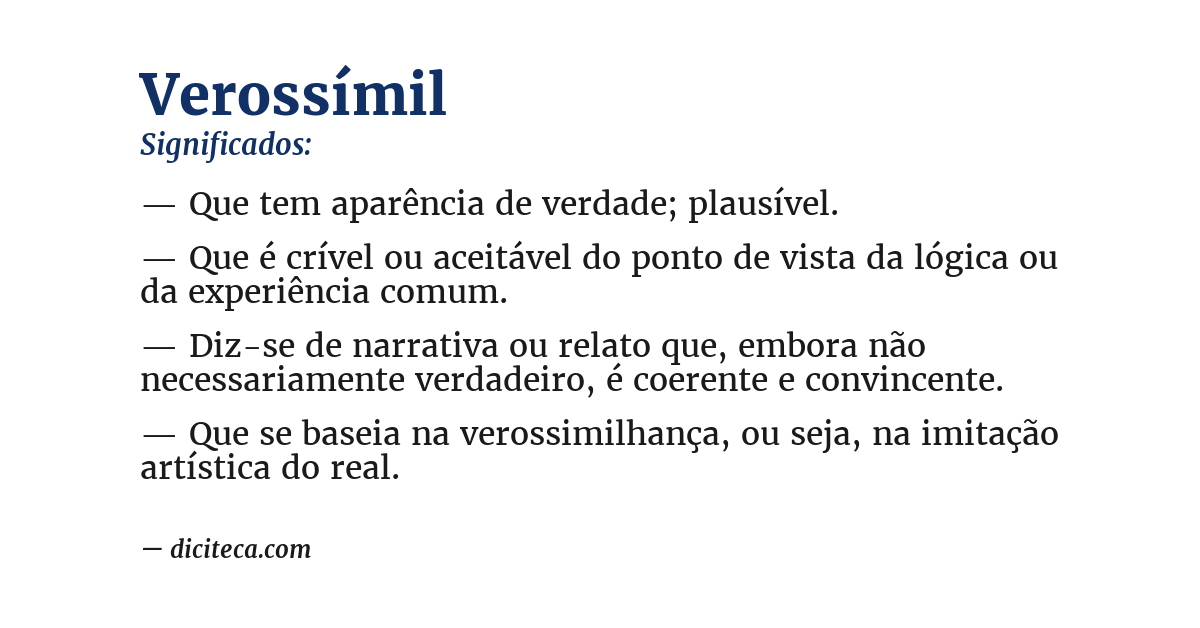 Significado de verossímil
