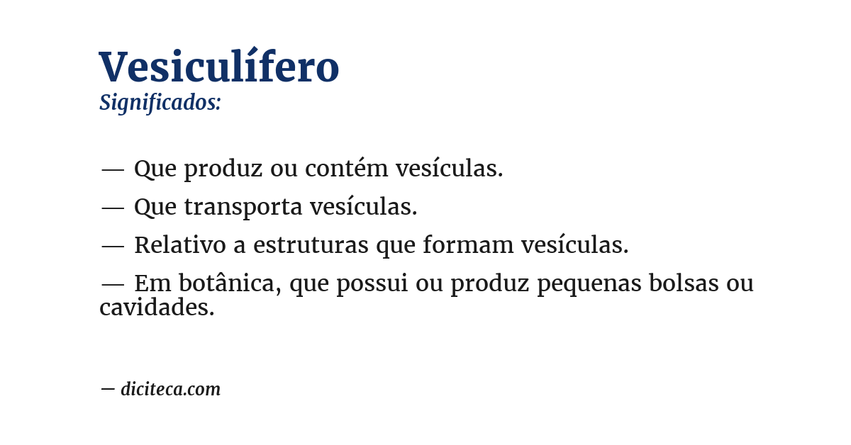 Significado de vesiculífero