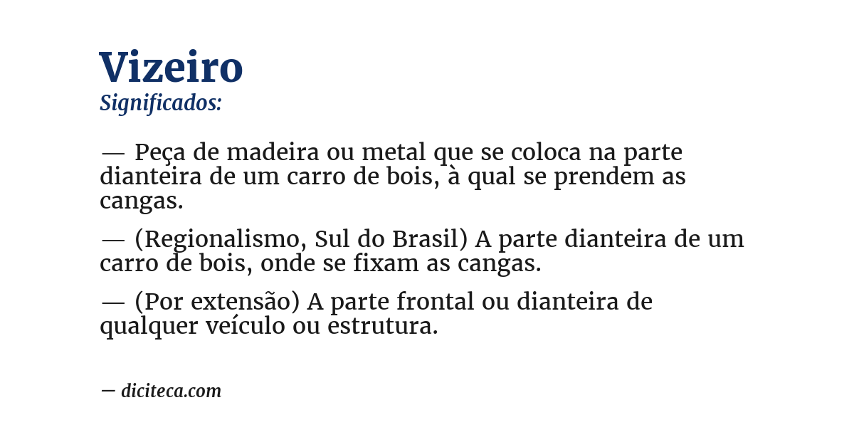 Significado de vizeiro