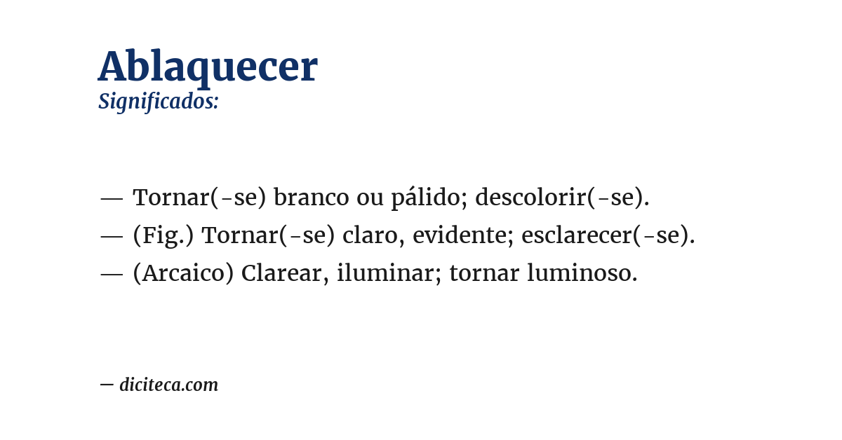 Significado de ablaquecer
