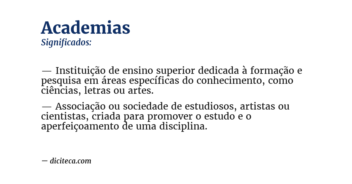 Significado de academias