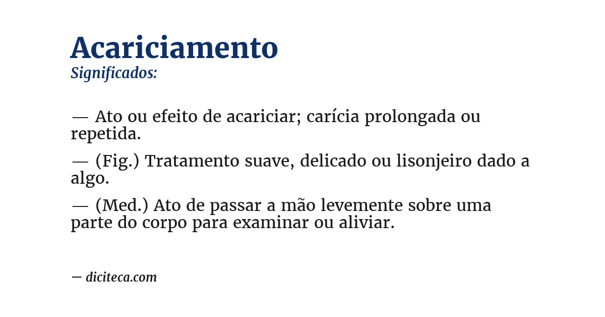 Significado de acariciamento