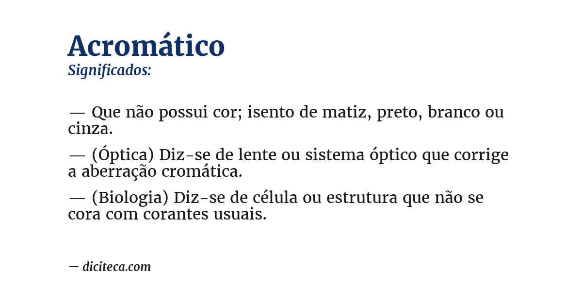 Significado de acromático