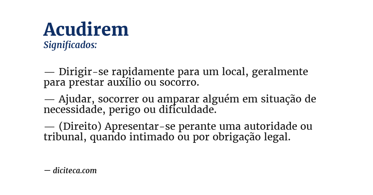 Significado de acudirem