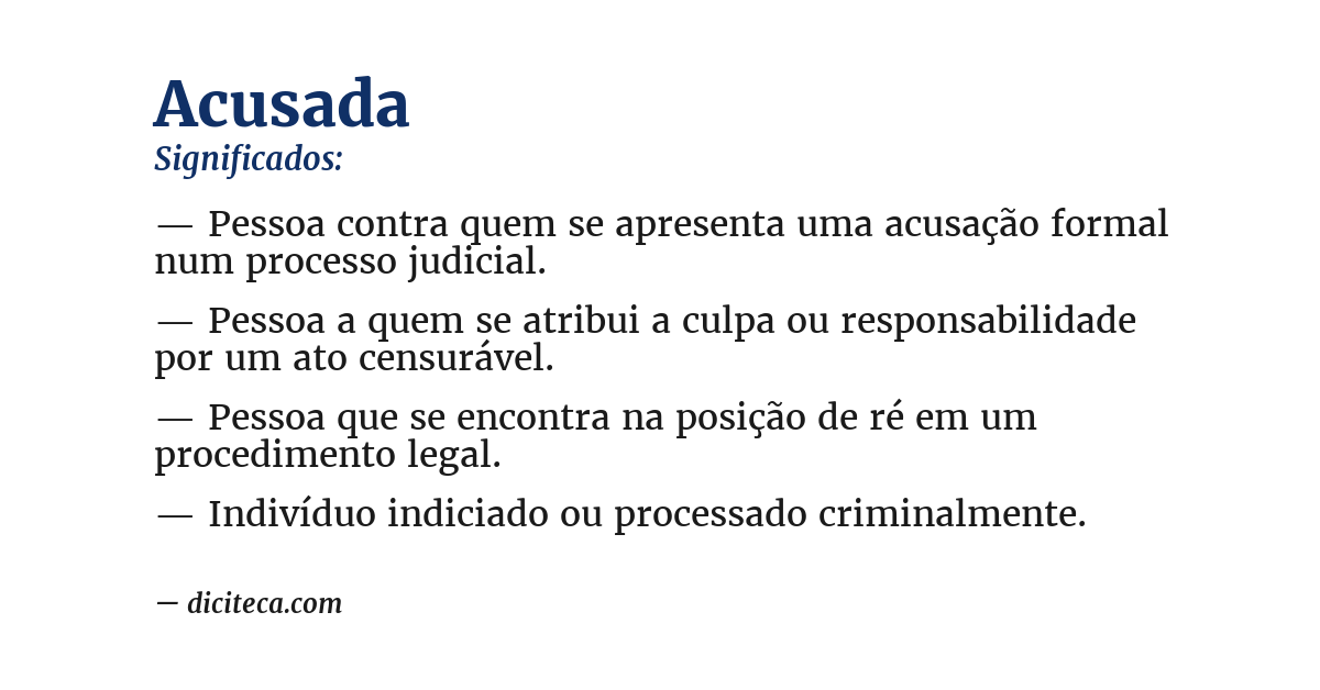 Significado de acusada