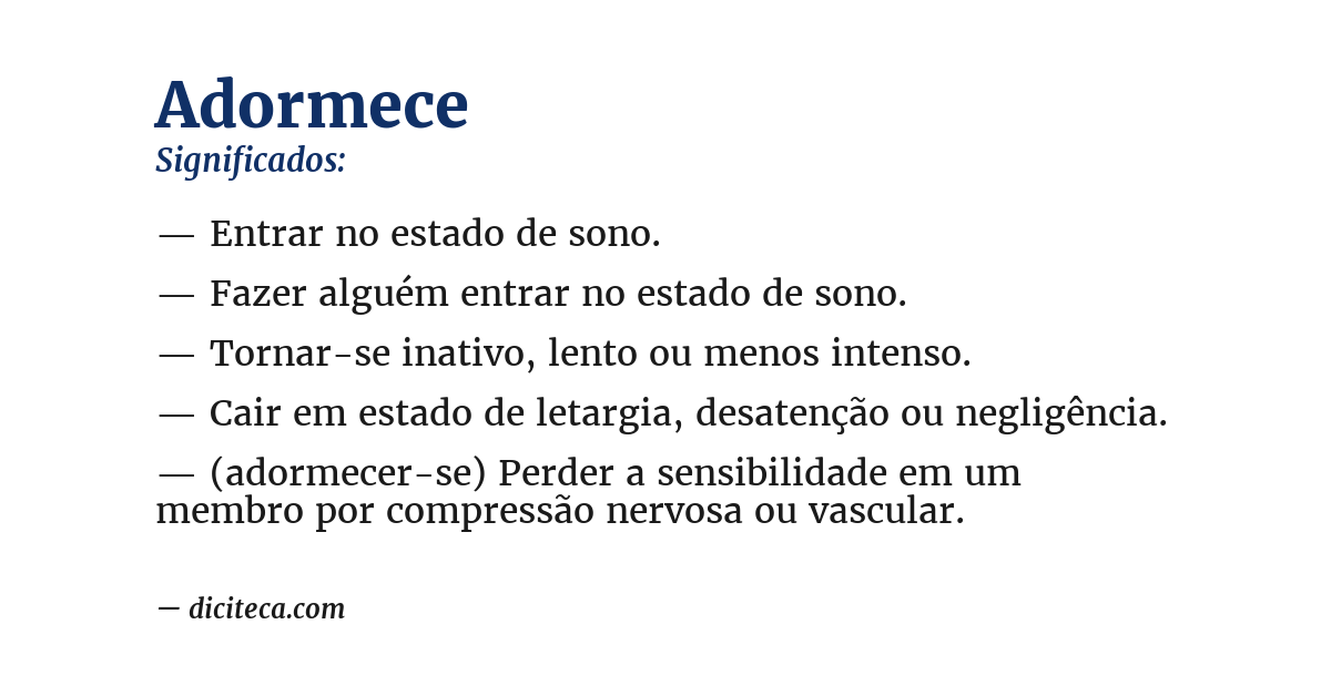 Significado de adormece