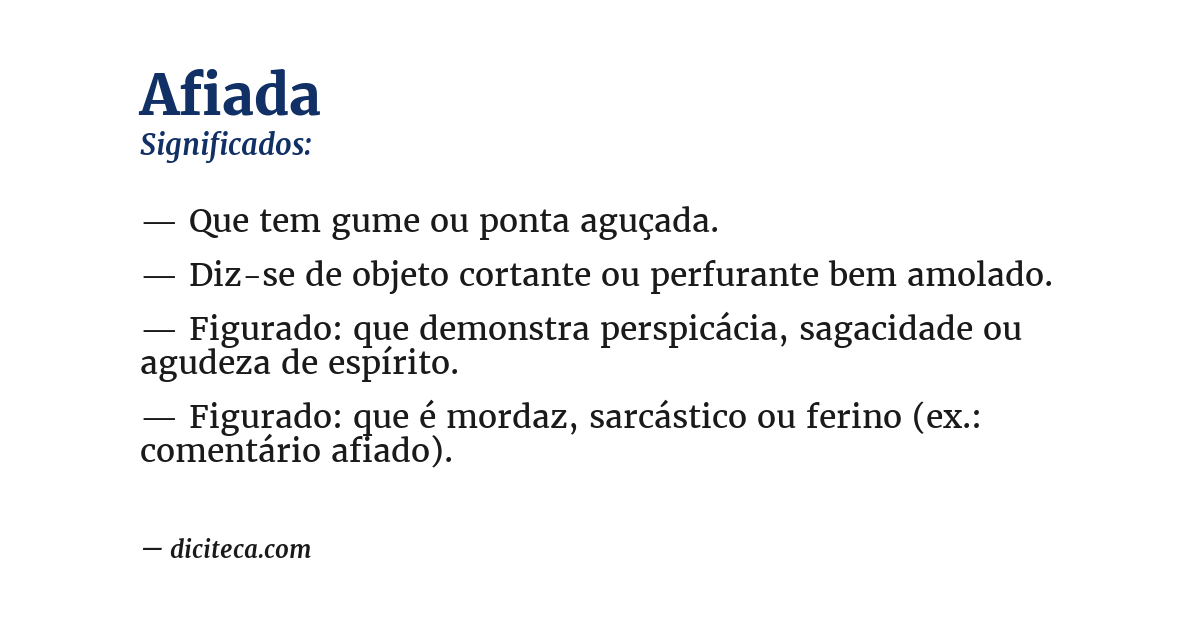 Significado de afiada