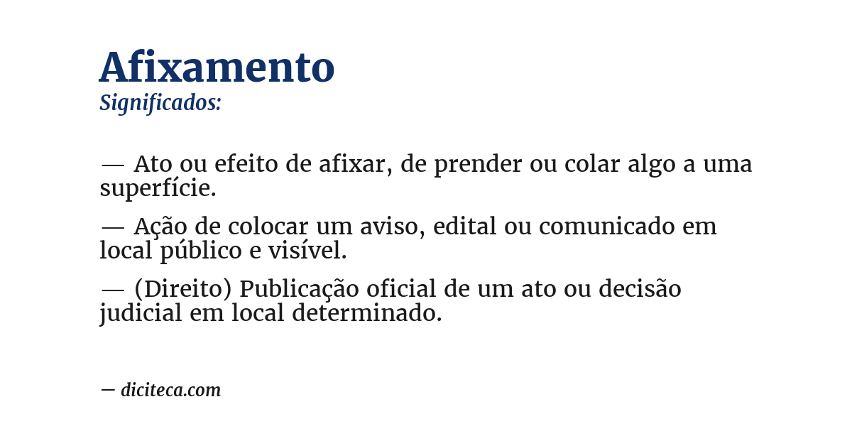 Significado de afixamento