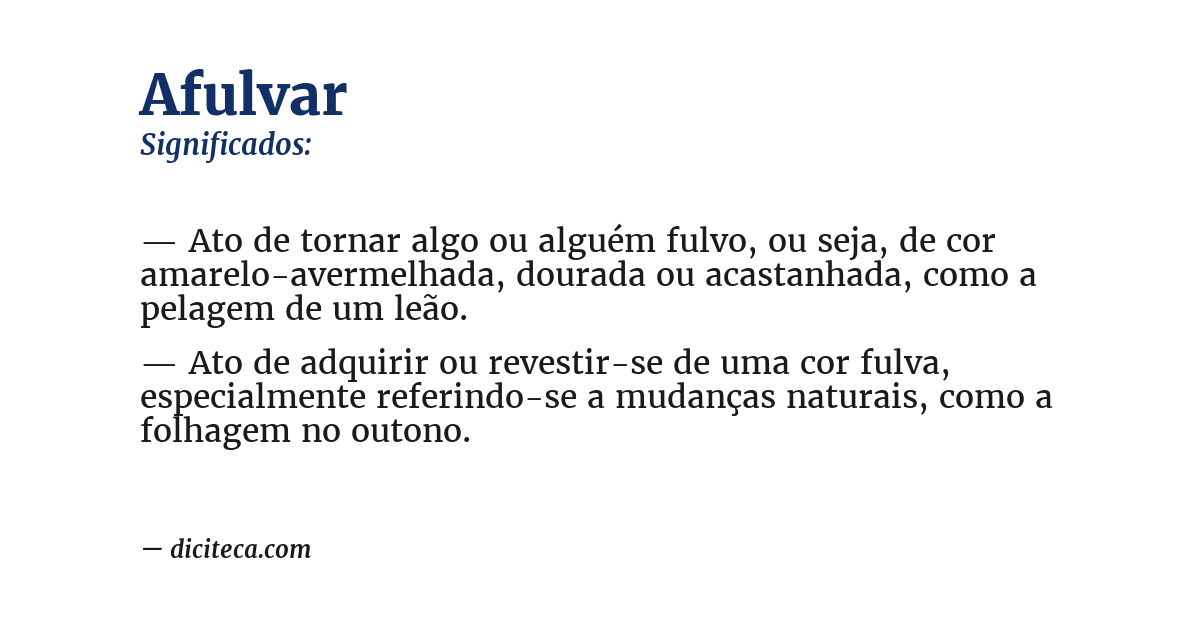 Significado de afulvar