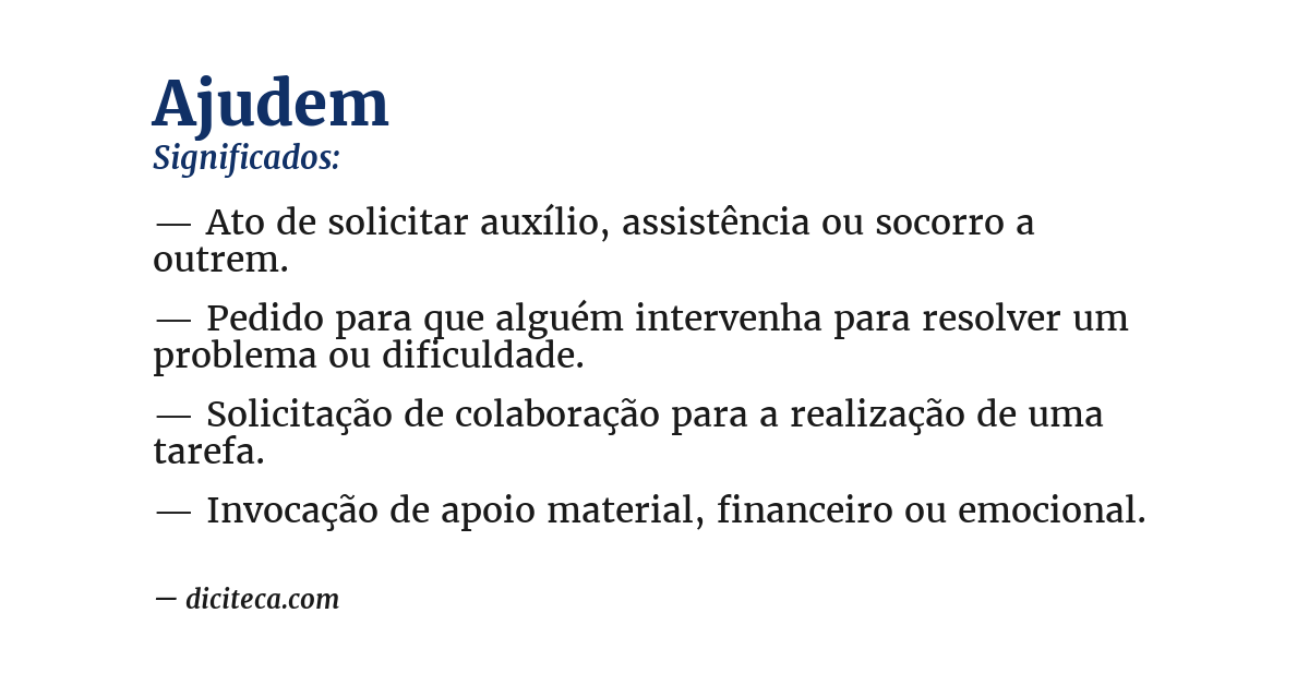 Significado de ajudem