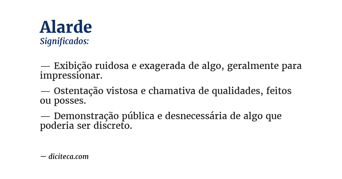 Significado de alarde
