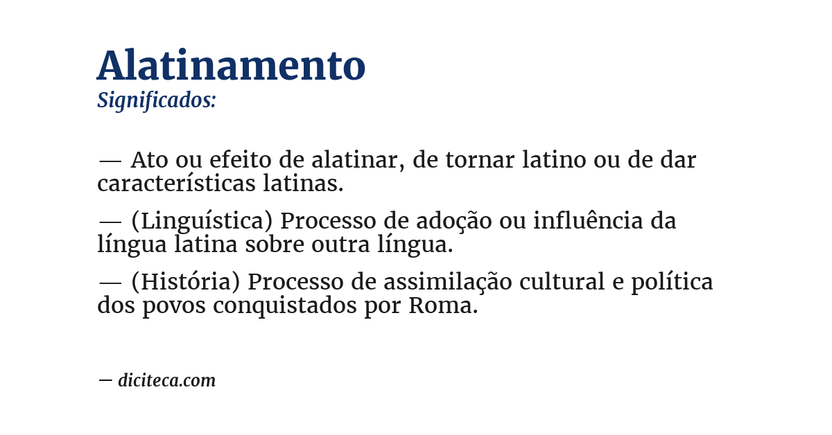 Significado de alatinamento
