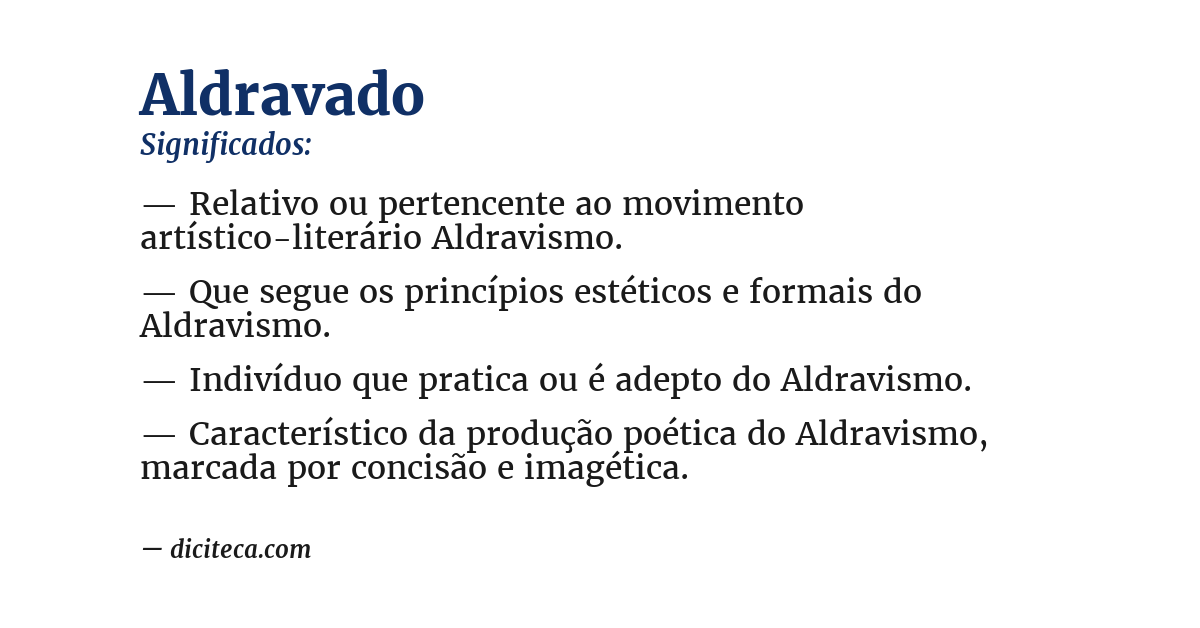 Significado de aldravado