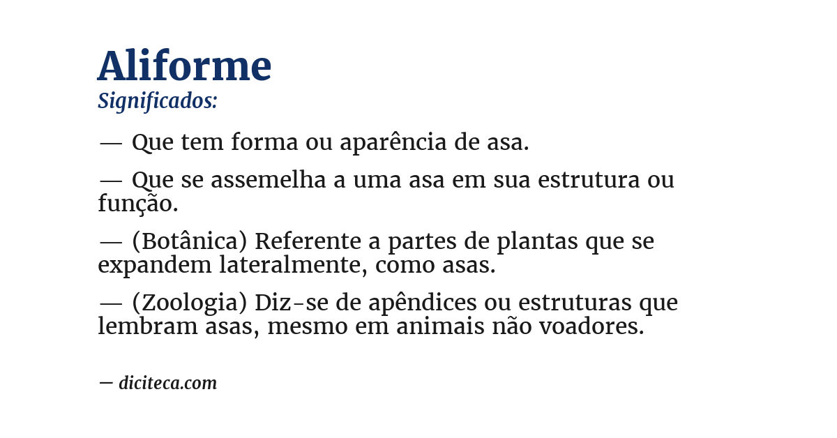 Significado de aliforme