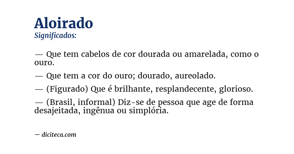 Significado de aloirado