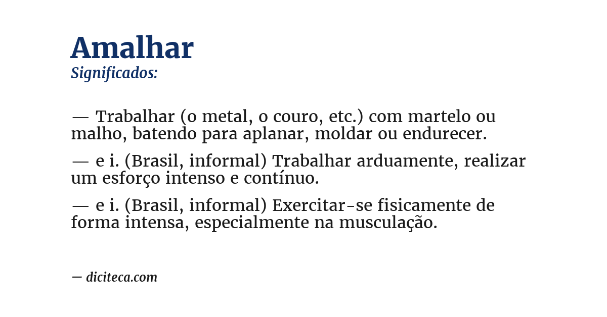 Significado de amalhar