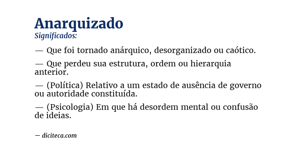 Significado de anarquizado