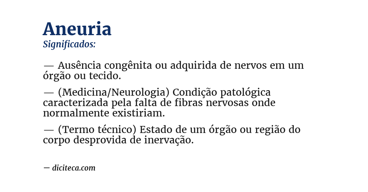 Significado de aneuria