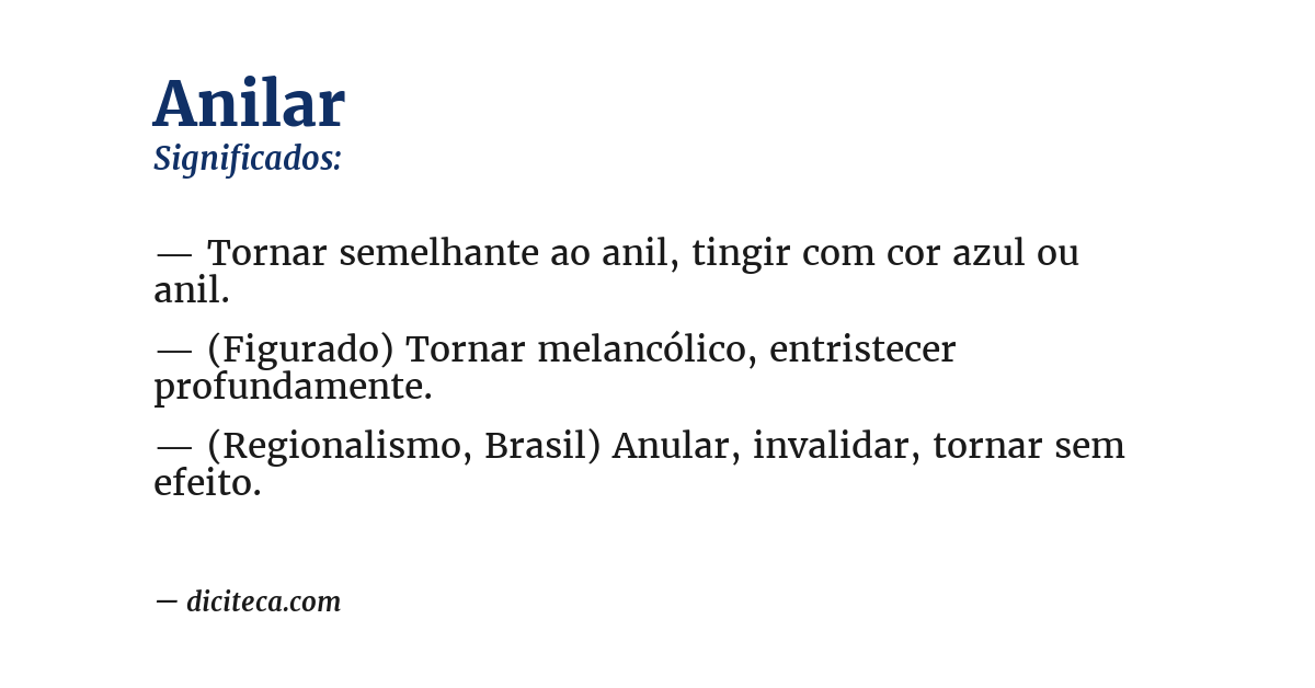 Significado de anilar