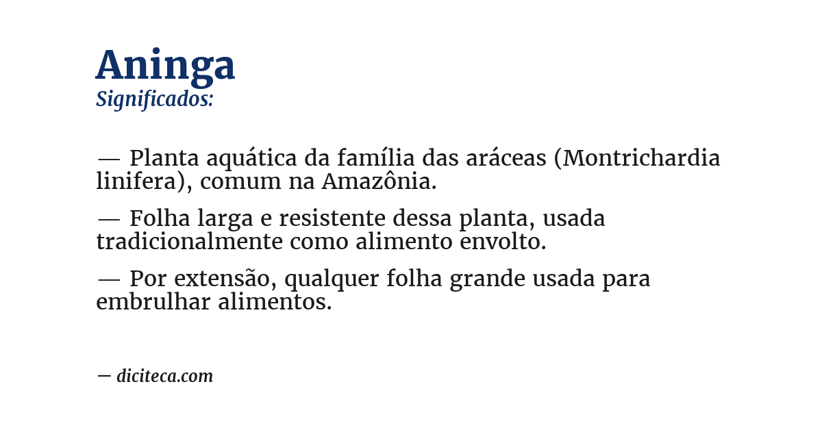 Significado de aninga