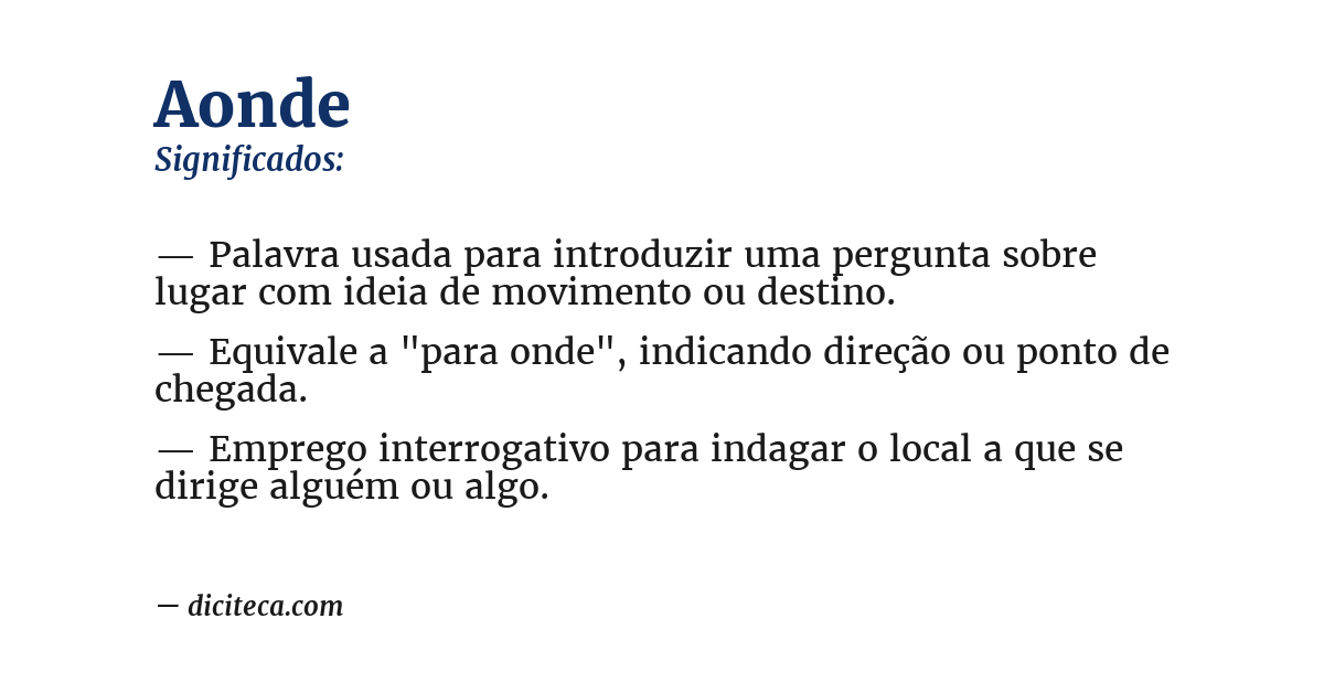 Significado de aonde