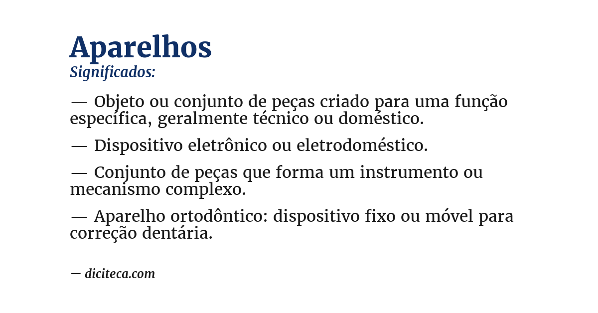 Significado de aparelhos