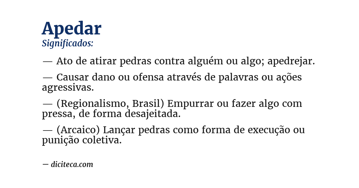 Significado de apedar