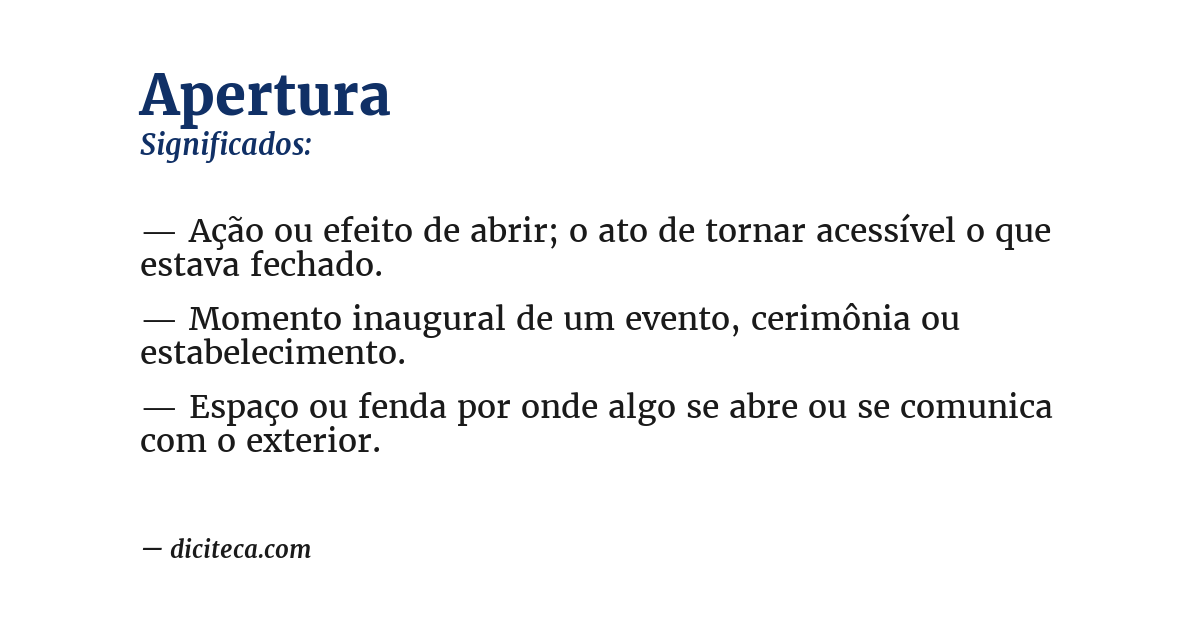 Significado de apertura