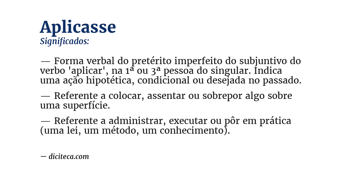 Significado de aplicasse