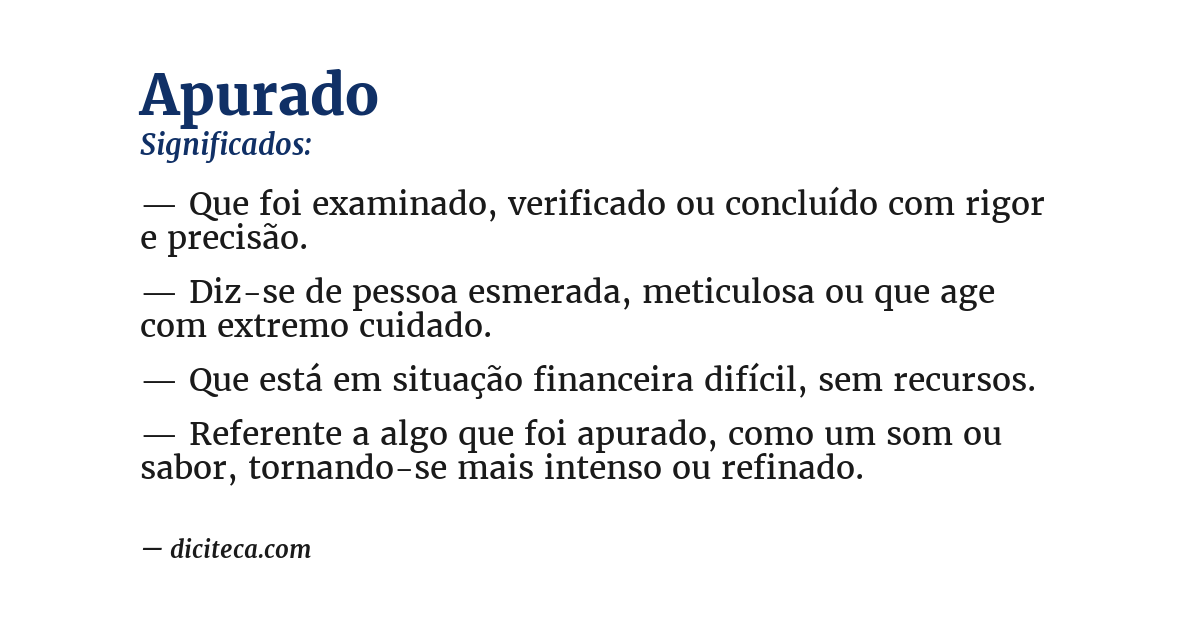 Significado de apurado