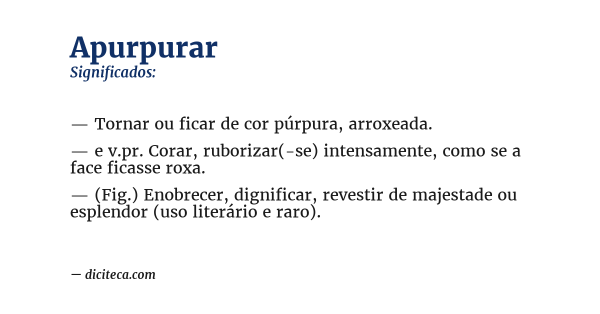 Significado de apurpurar