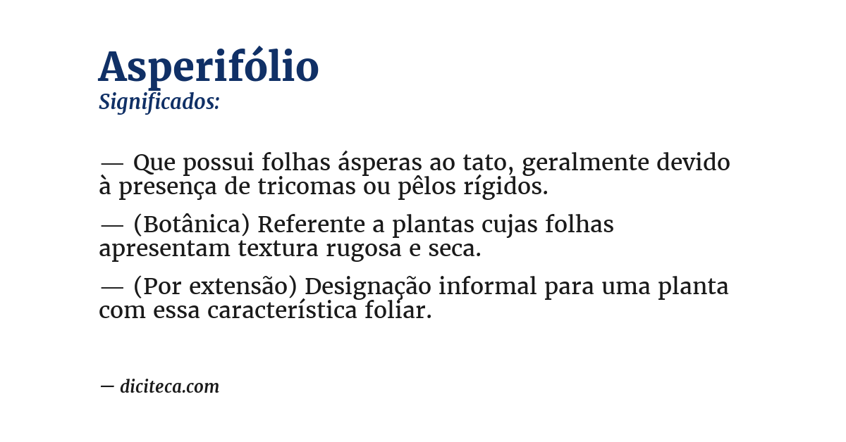 Significado de asperifólio