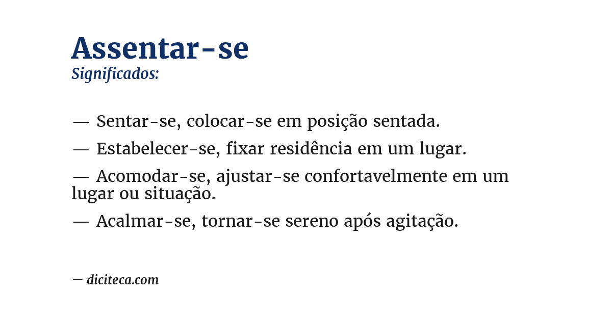 Significado de assentar-se