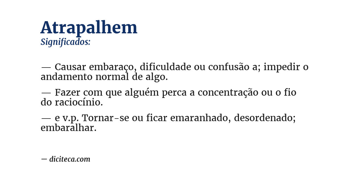 Significado de atrapalhem